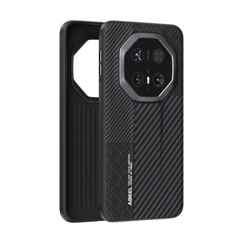 Funda para Teléfono Abeel 6D Huawei Mate 70 Rs Ultimate Microrelieve (Fibra de Carbono Negra)