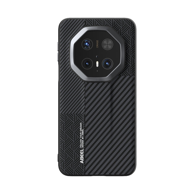 Funda para Teléfono Abeel 6D Huawei Mate 70 Rs Ultimate Microrelieve (Fibra de Carbono Negra)