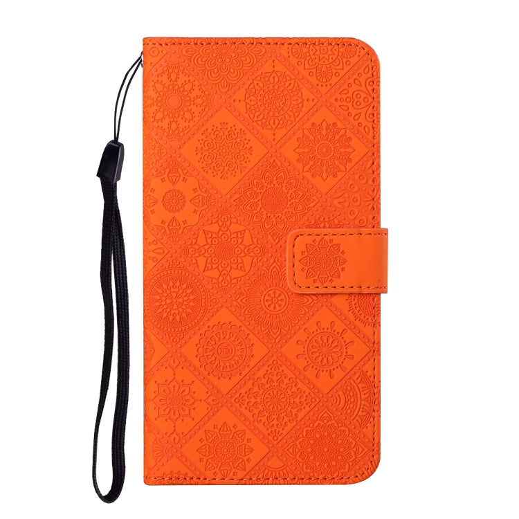 Funda Cuero Patrón En Relieve Étnico para Tecno Pova 6/6 Pro (Naranja)