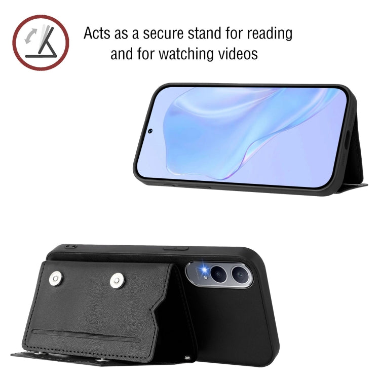 Funda para OnePlus Nord CE4 Lite 5G con 4 Ranuras para Tarjetas y Correa (Negra)