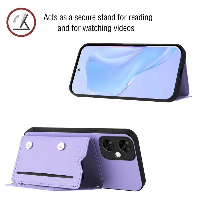 Funda para Teléfono OnePlus Nord Ce 3 Lite Skin Feel con 4 Ranuras y Correa (Morado)