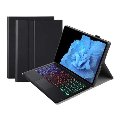 Funda de Cuero con Teclado Bluetooth Retroiluminado Desmontable para Vivo Pad 11" Av11-As (Negro)