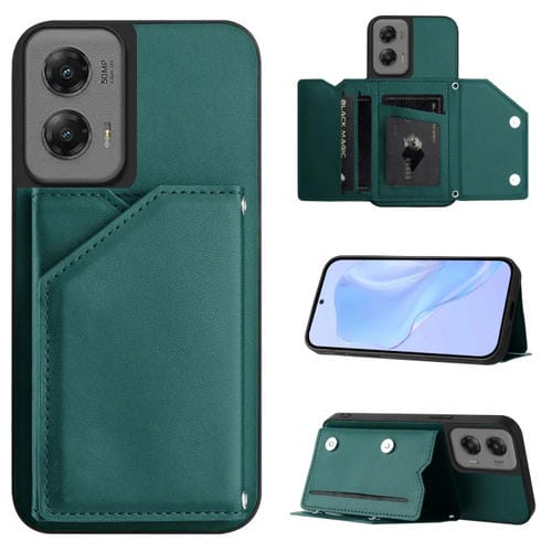 Funda para Motorola Moto G Stylus 5G (2024) con 4 Ranuras para Tarjetas y Correa (Verde)