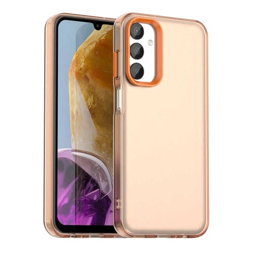 Funda híbrida TPU Samsung Galaxy M55 5G Candy PC a prueba de golpes (Naranja)