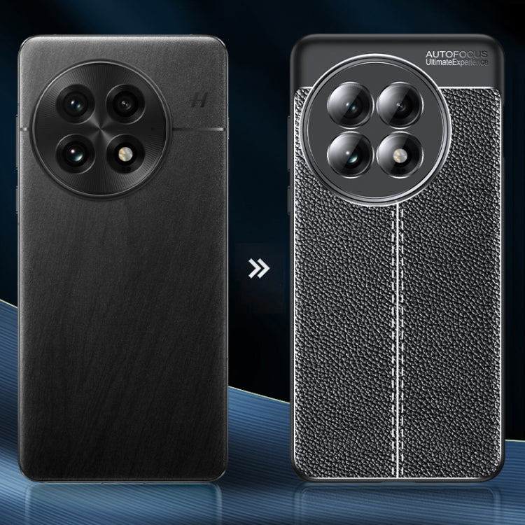 Funda para Teléfono OnePlus 13 de TPU a Prueba de Golpes con Textura de Lichi (Negra)