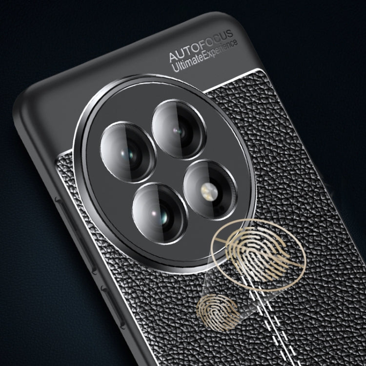 Funda para Teléfono OnePlus 13 de TPU a Prueba de Golpes con Textura de Lichi (Negra)