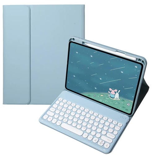 Funda de Cuero con Teclado Bluetooth y Teclas Redondas para Infinix Xpad 11" (Azul Brumoso)