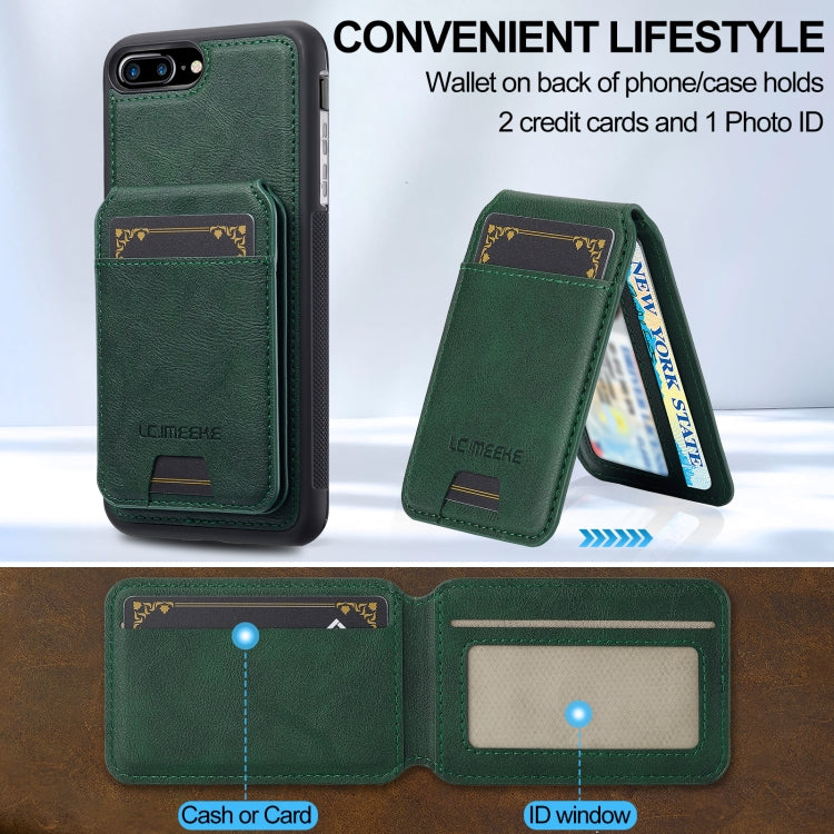 Estuche para Teléfono Lc.Imeeke L3 Series con Funda Tarjeta Rfid Desmontable Magsafe para iPhone 16E (Verde)