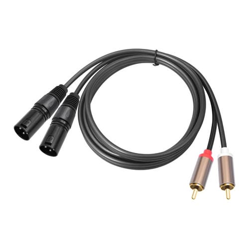 Cable de Audio Balanceado 2 RCA Macho a 2 XLR Macho 1,5 m (Negro)