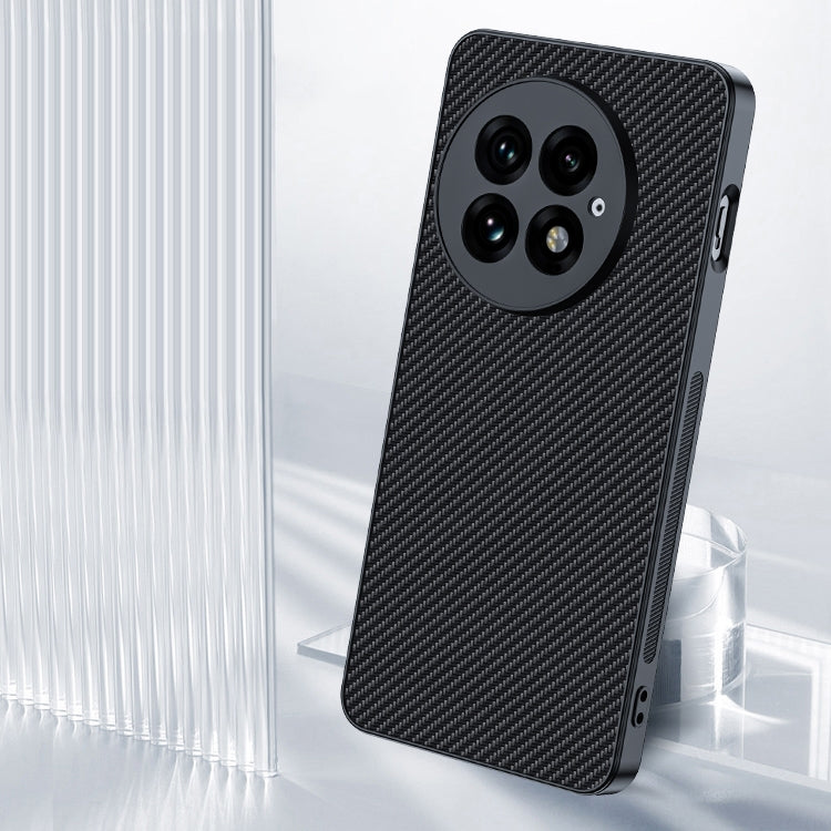 Funda para Teléfono OnePlus 13 Textura Fibra de Carbono Ultrafina con Impresión (Negro y Amarillo)