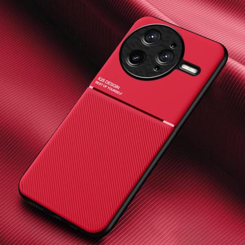Funda Híbrida de TPU y Policarbonato con Diseño Magnético con Tiras Inclinables para Redmi K80 Pro (Rojo)