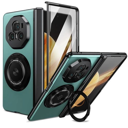 Estuche para Teléfono For Honor Magic V3 con Soporte de Anillo Giratorio y Plegable (Azul Real)