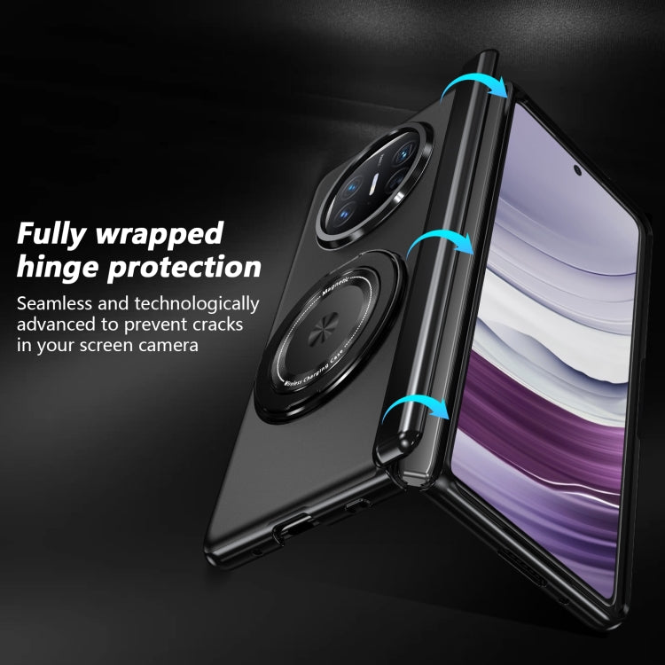 Funda para Teléfono Huawei Mate X5 con Anillo Giratorio y Plegable (Negro)