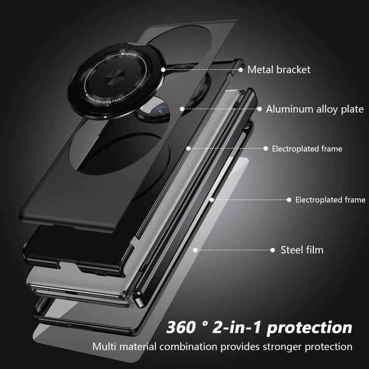 Funda para Teléfono Huawei Mate X5 con Anillo Giratorio y Plegable (Negro)