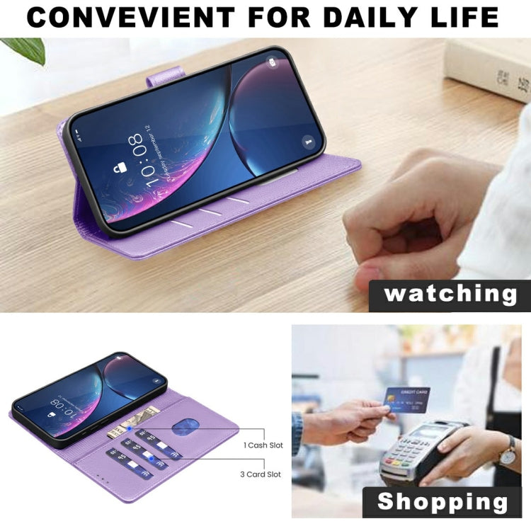 Funda de Cuero Antirrobo Rfid con Textura Litchi para OnePlus 13 (Morado)