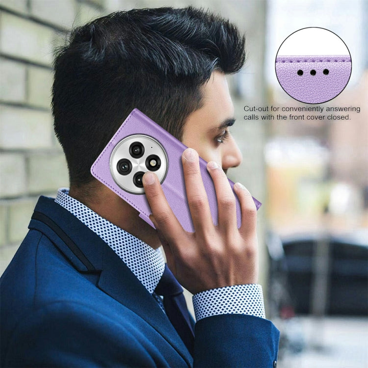 Funda de Cuero Antirrobo Rfid con Textura Litchi para OnePlus 13 (Morado)