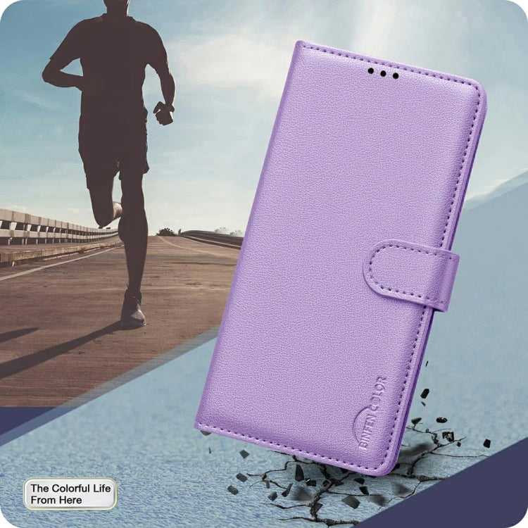 Funda de Cuero Antirrobo Rfid con Textura Litchi para OnePlus 13 (Morado)