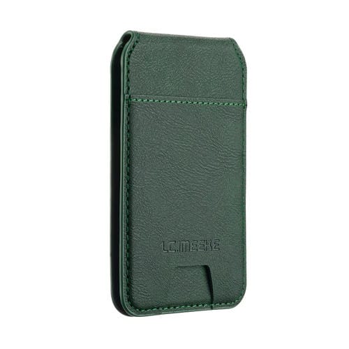 Funda de cuero Lc.Imeeke protección RFID para 3 tarjetas Magsafe (Verde)