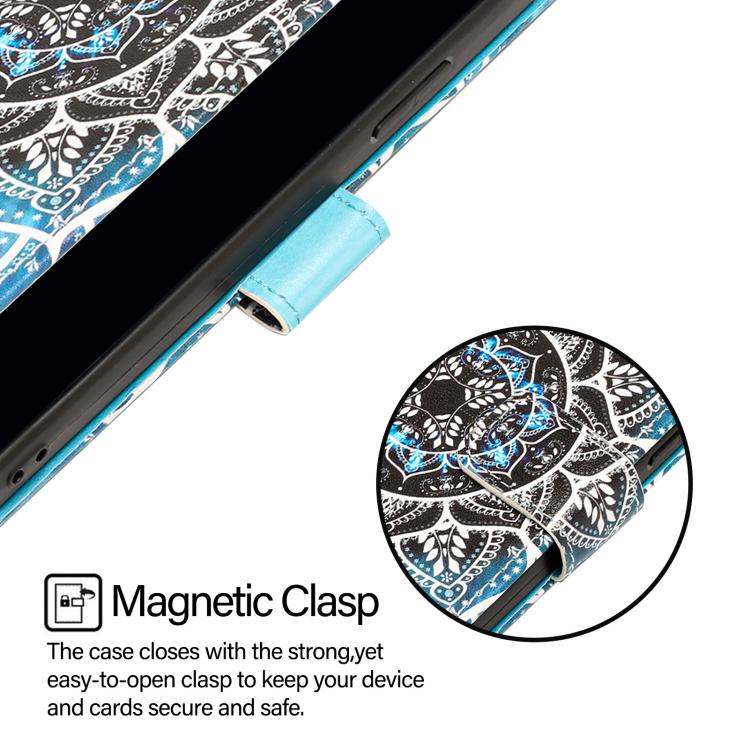 Funda de Cuero para Infinix Hot 9 y Hot 9 Pro con Tejido Liso y Estampado Mandala Submarina