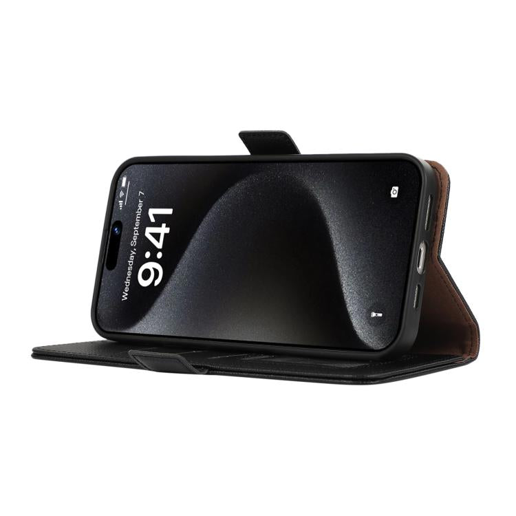 Funda de Cuero con Patrón de Lichi y Cierre Magnético Lateral para OnePlus Ace 5 Pro/Ace 5 Abeel (Negro)