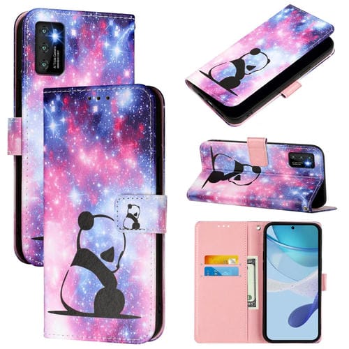 Funda de Cuero para Cubot P50 con Diseño de Dibujos Panda Bebé (Liso)