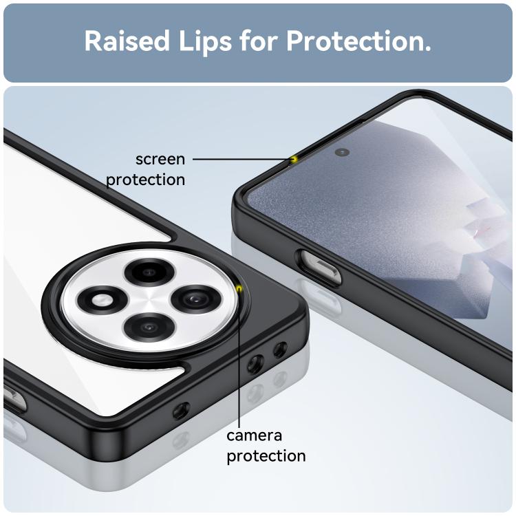 Funda híbrida Acrílico TPU OnePlus Ace 5 5G serie colorida (Negra)