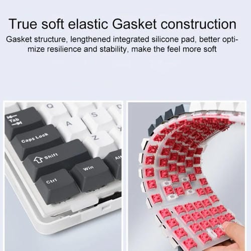 Teclado Mecánico Aula F87 Pro 87 Teclas con Cable, 2,4G y Bluetooth, RGB Personalizado, Eje Madera de Fresno V4