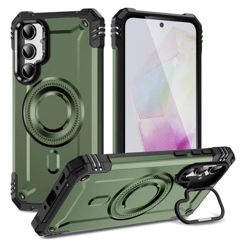 Estuche para Teléfono Samsung Galaxy A35 5G con Soporte para Lente Magsafe (Verde Militar)