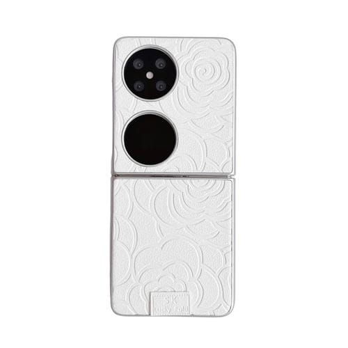 Funda para Teléfono Huawei Pocket 2 con Diseño de Cuadros Camellia para PC (Blanca)