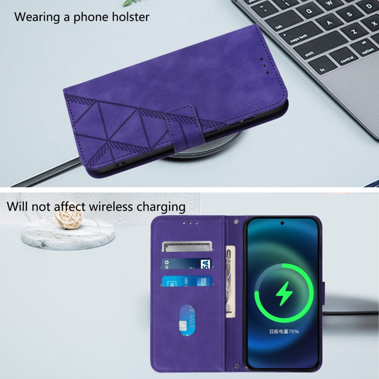 Funda de Cuero con Tapa y Relieve 3D para Cubot A10 (Morado)