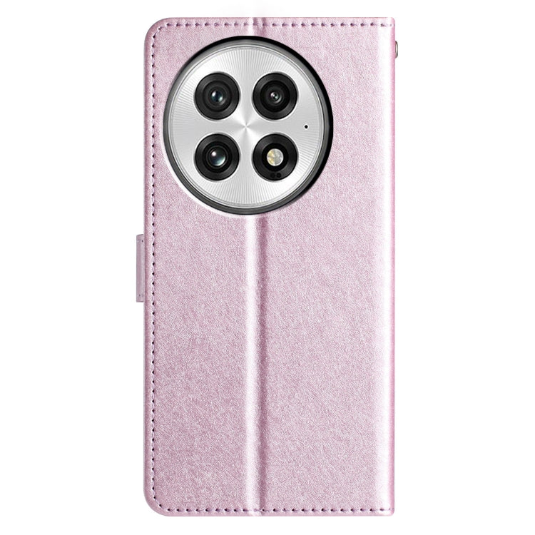 Funda de Cuero con Tapa Horizontal y Textura de Seda para OnePlus 13 (Rosa)