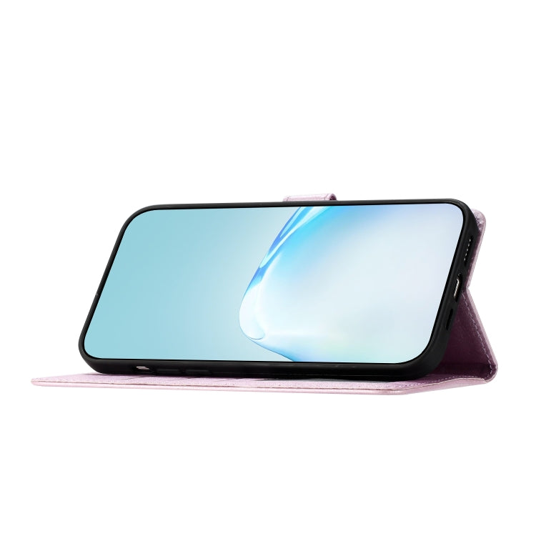 Funda de Cuero con Tapa Horizontal y Textura de Seda para OnePlus 13 (Rosa)