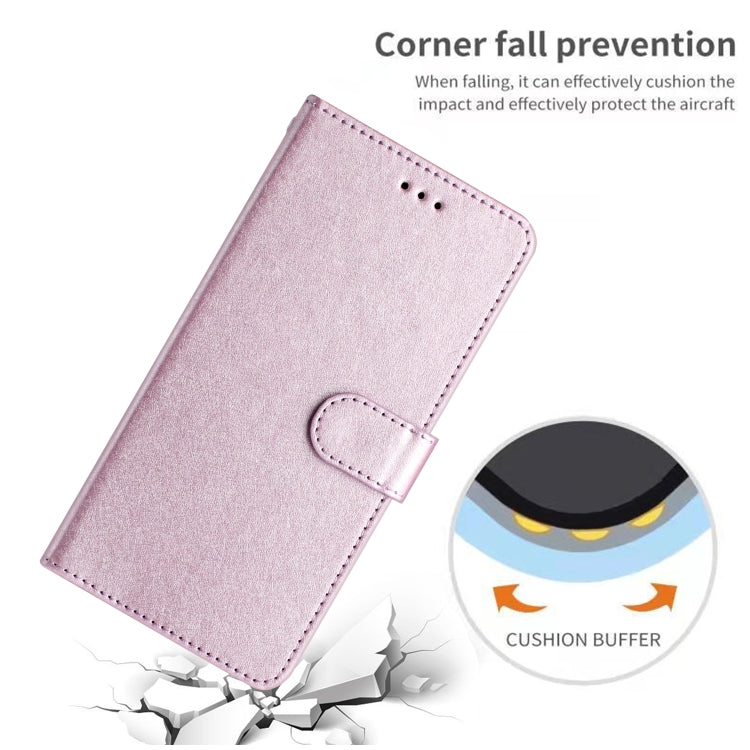 Funda de Cuero con Tapa Horizontal y Textura de Seda para OnePlus 13 (Rosa)