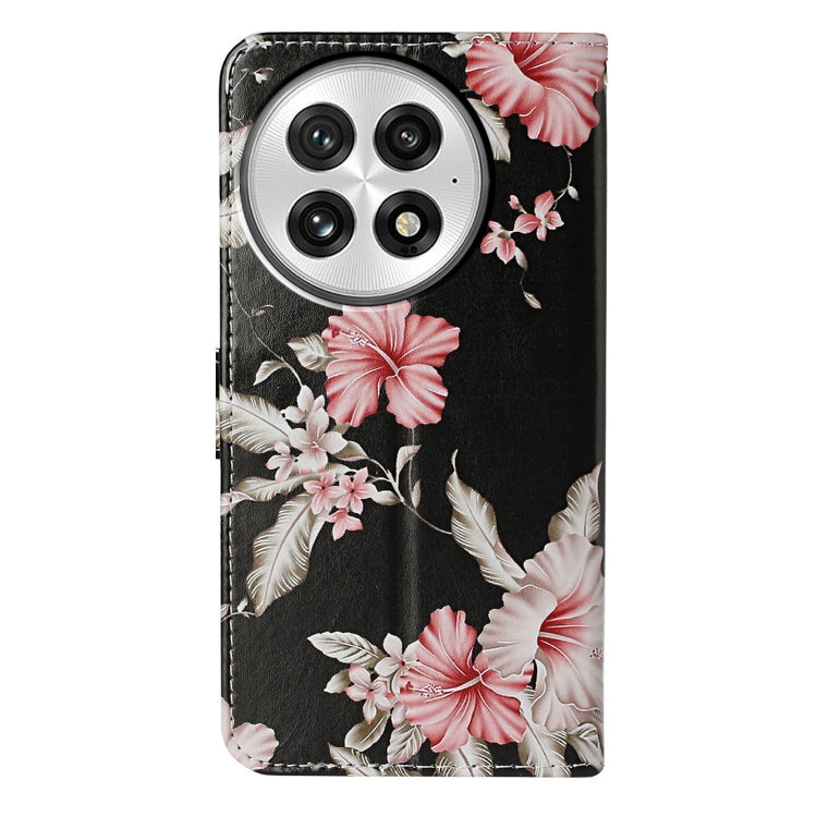 Funda de Cuero para OnePlus 13 con Patrón Mármol y Dibujo de Colores (Azalea)