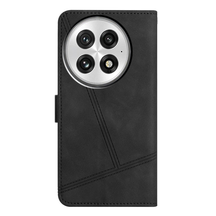 Funda de Cuero con Costuras para OnePlus 13 (Negra) Tacto Agradable