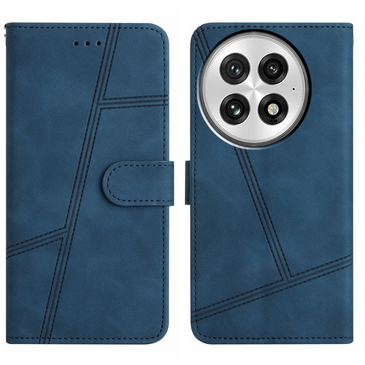 Funda de Cuero con Costuras para OnePlus 13 (Azul) Tacto Agradable