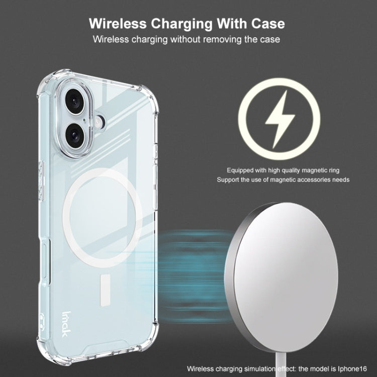 Funda IMAK Space Shield de PC y TPU para Samsung Galaxy S25 Edge 5G, a prueba de golpes, con MagSafe (transparente)