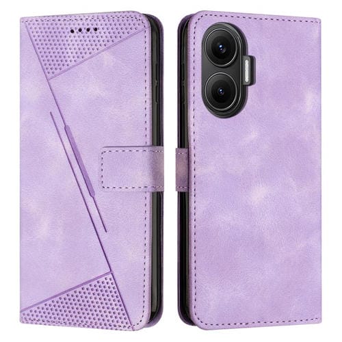 Funda de cuero triangular con cordón para Xiaomi Poco F7 Dream (morado)