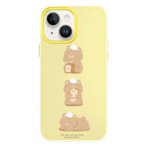 Funda híbrida TPU y Policarbonato iPhone 15 Tacto Gelatina (Amarillo Oso de Pan)