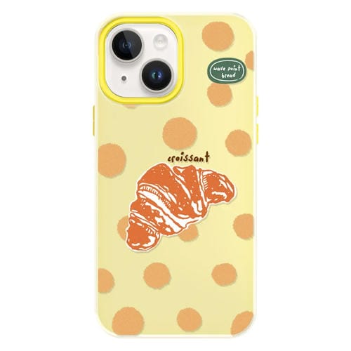 Funda híbrida TPU Policarbonato iPhone 14 Plus Croissant de Lunares Amarillos