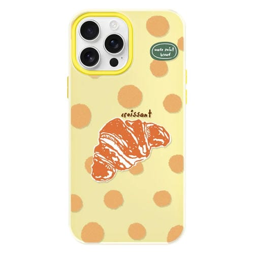 Funda híbrida TPU y PC iPhone 13 Pro Croissant de Lunares (Amarillo)
