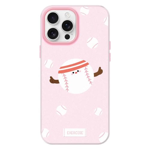 Funda híbrida TPU Policarbonato iPhone 11 Pro Max Tacto Sedoso (Rosa Béisbol Deportivo)