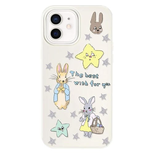 Funda Híbrida TPU Policarbonato para iPhone 11 con Tacto Sedoso (Beige Star Rabbit)