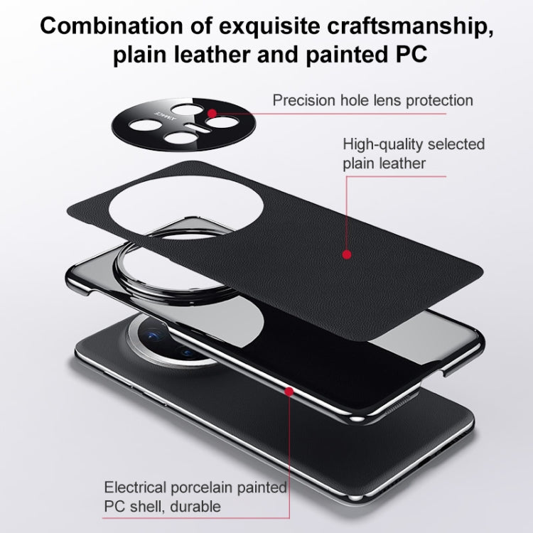Funda de Cuero para Huawei Mate 70 a Prueba de Golpes (Blanca)