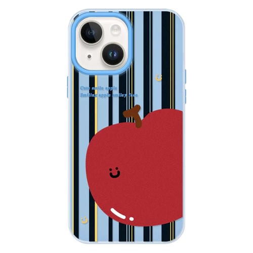 Funda híbrida TPU y PC iPhone 13 Tacto Sedoso (Azul Manzana Grande)