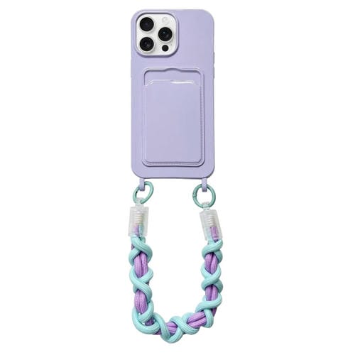 Estuche para Teléfono Dopamina iPhone 13 Pro con Ranura para Tarjeta y Cordón (Morado)