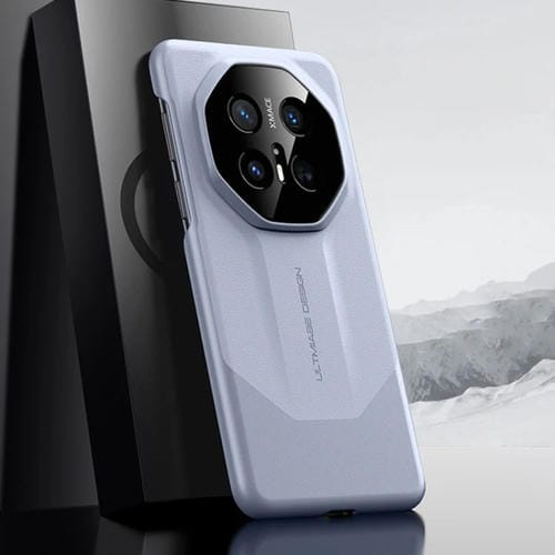 Funda de Cuero Híbrida Huawei Mate 70 Pro con Diseño Imitación PC (Morado)