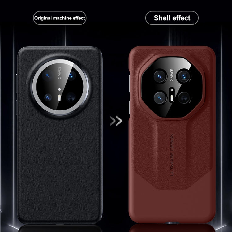 Funda de Cuero Híbrida Huawei Mate 70 Pro con Diseño Imitación Ultimate PC (Gris)