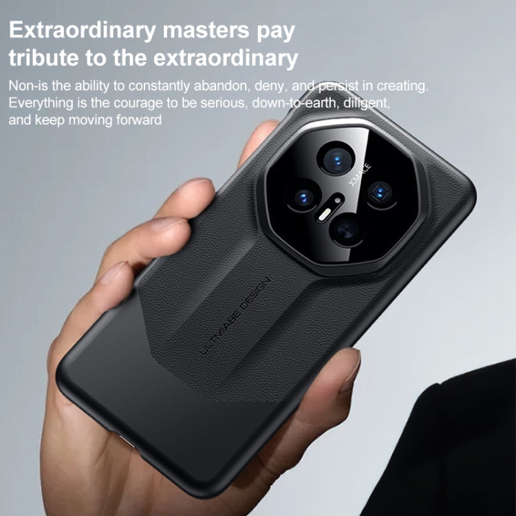 Funda de Cuero Híbrida Huawei Mate 70 Pro con Diseño Imitación Ultimate PC (Gris)