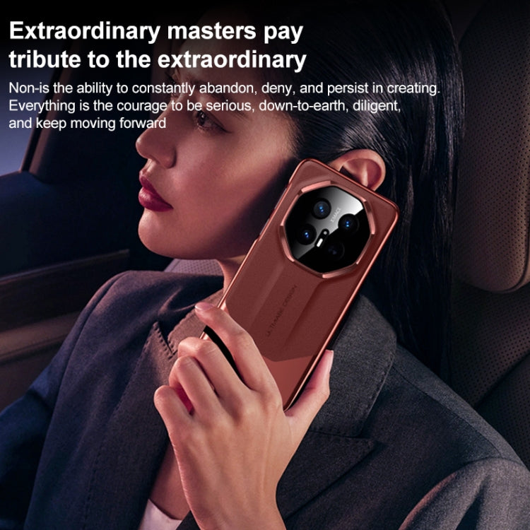 Funda para Teléfono Huawei Mate 70 Pro Diseño Imitación Galvanizada de Platino (Negra)